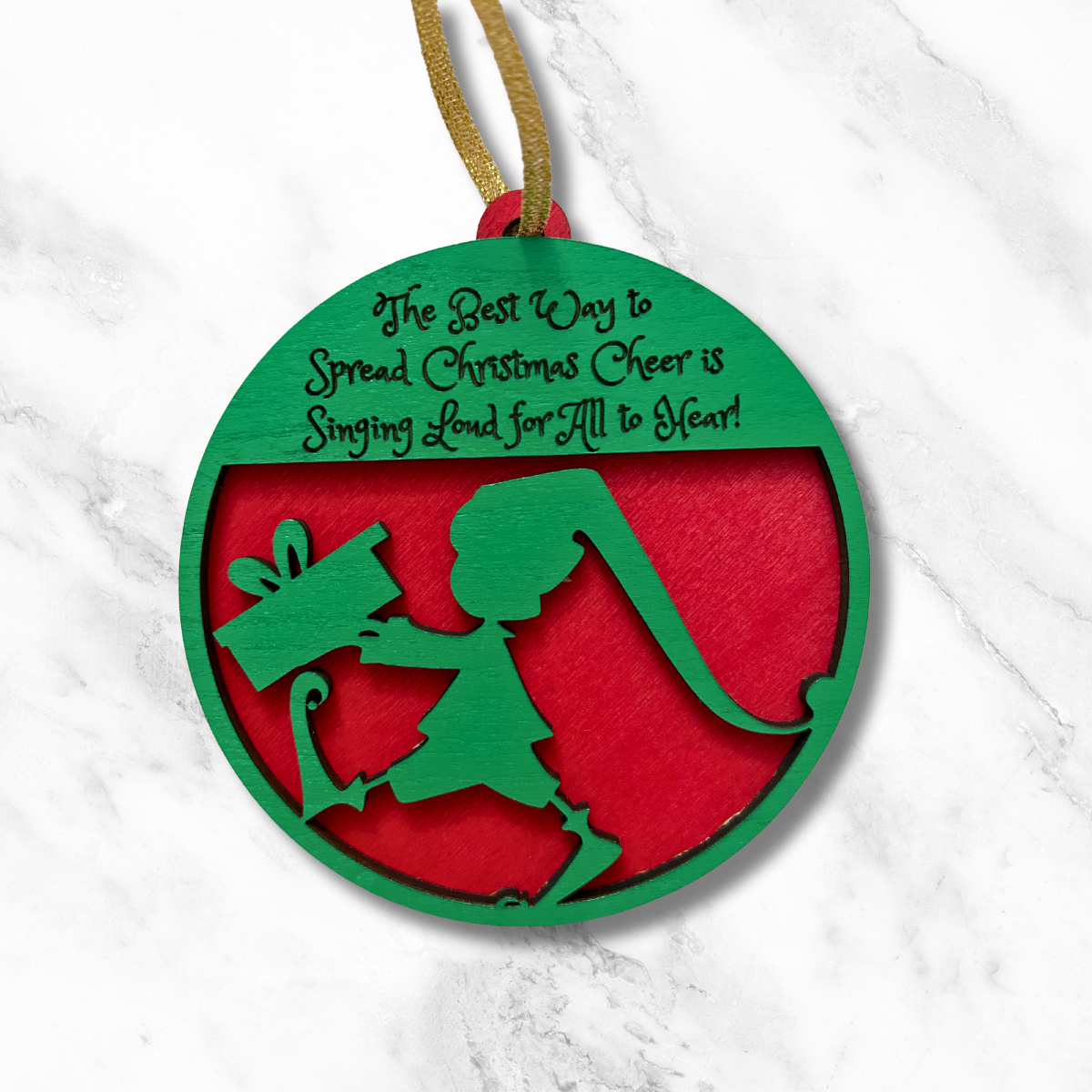 Wood Ornament - "Spread Christmas Cheer"