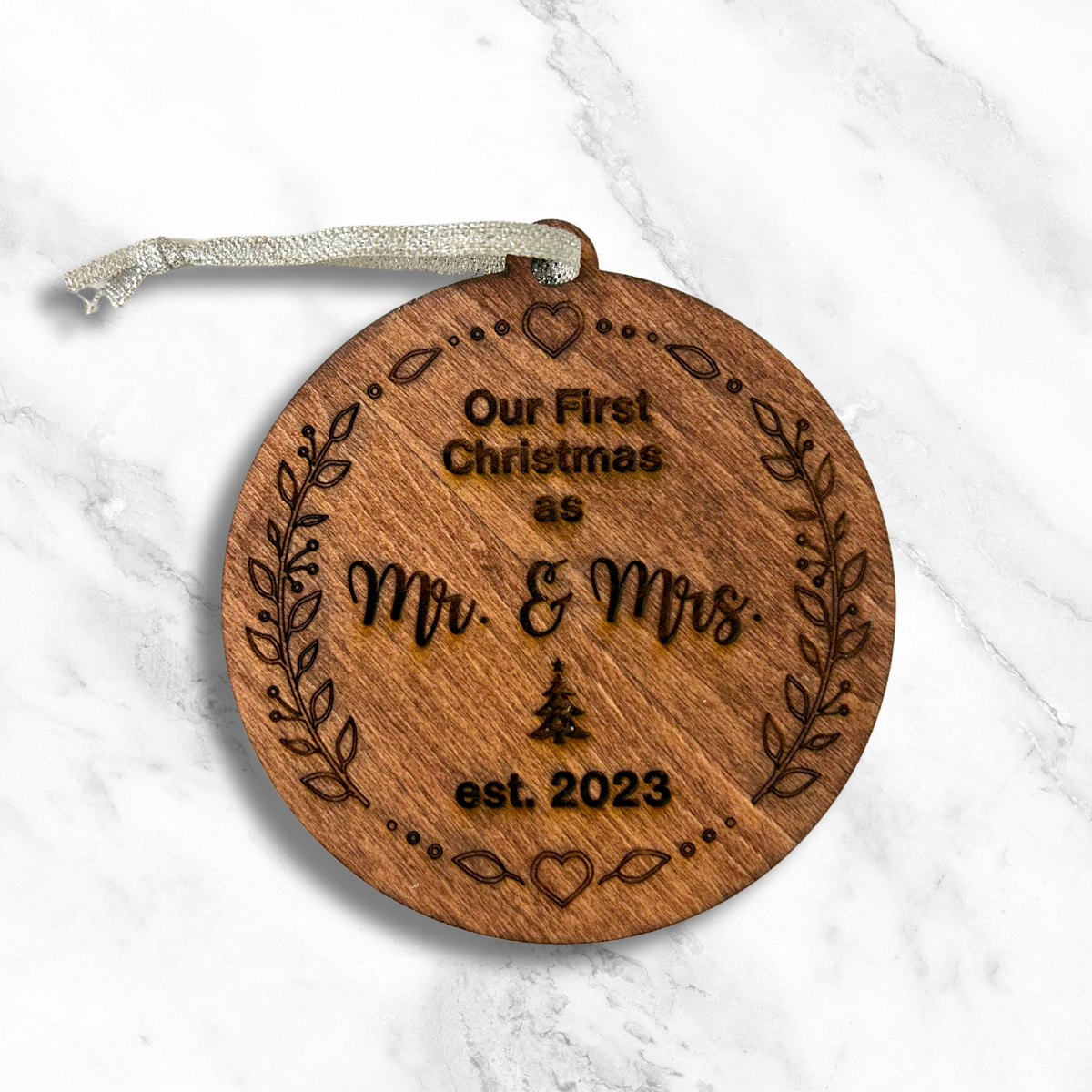 Wood Ornament - "First Year Married"